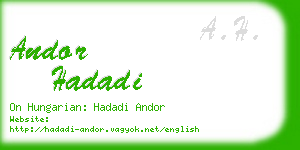 andor hadadi business card